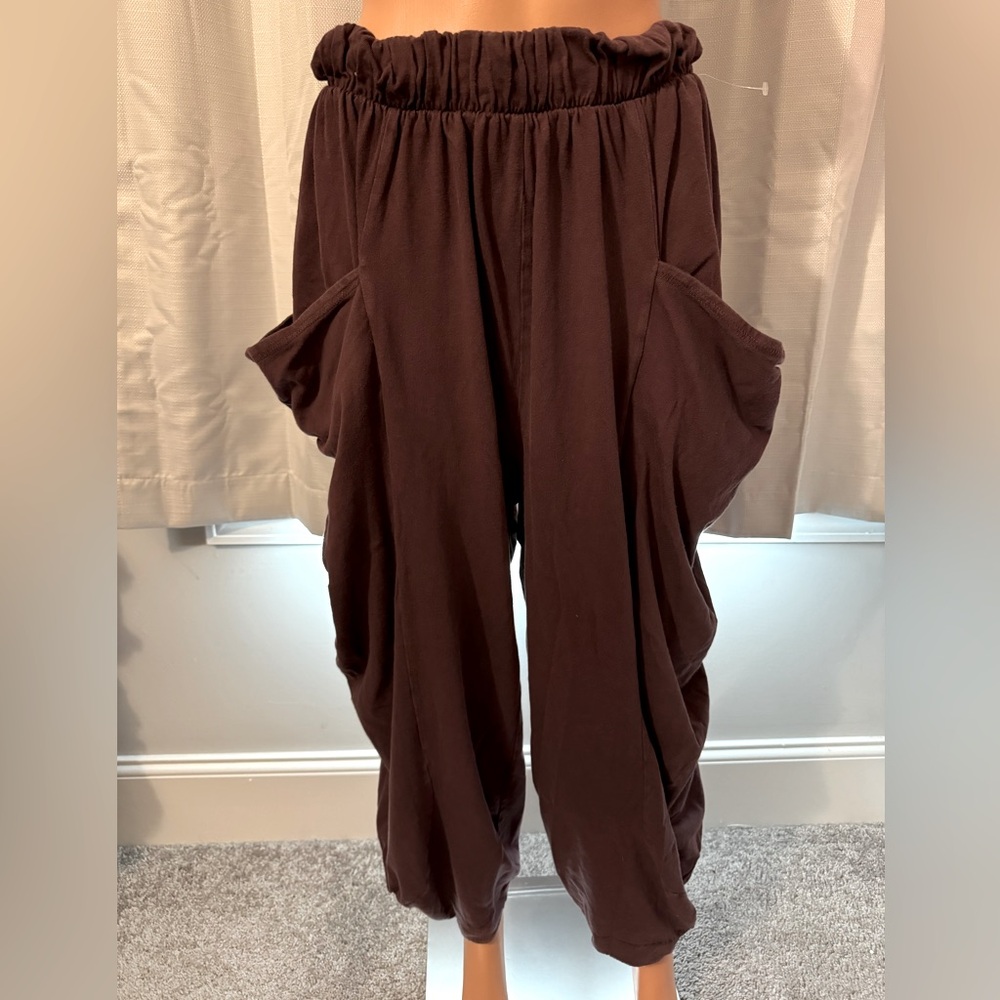 Cool Free People Beach size SP purple Paradiso terry cargo pull on pants NWOT